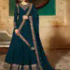 GLOSSY 9081 Prussian blueColor: Prussian blueFabrics: Top :- Heavy Georgette Embroidery Dupatta:- Georgette with Embroidery Work +Stone with Lace | Anarkali Suits, Bollywood Anarkali, Creative-Anarkali, Designer Anarkali, Embroidered Anarkali, Party Wear Anarkali
