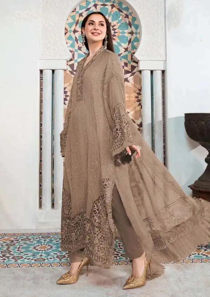 Designer Pakistani Style Brown Color Salwar Suit