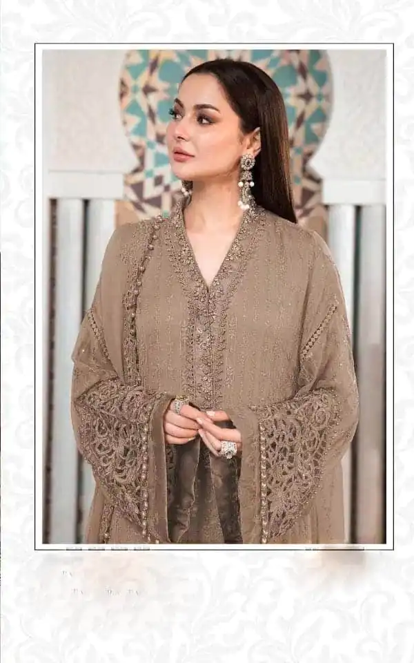 Designer Pakistani Style Brown Color Salwar Suit - Image 2
