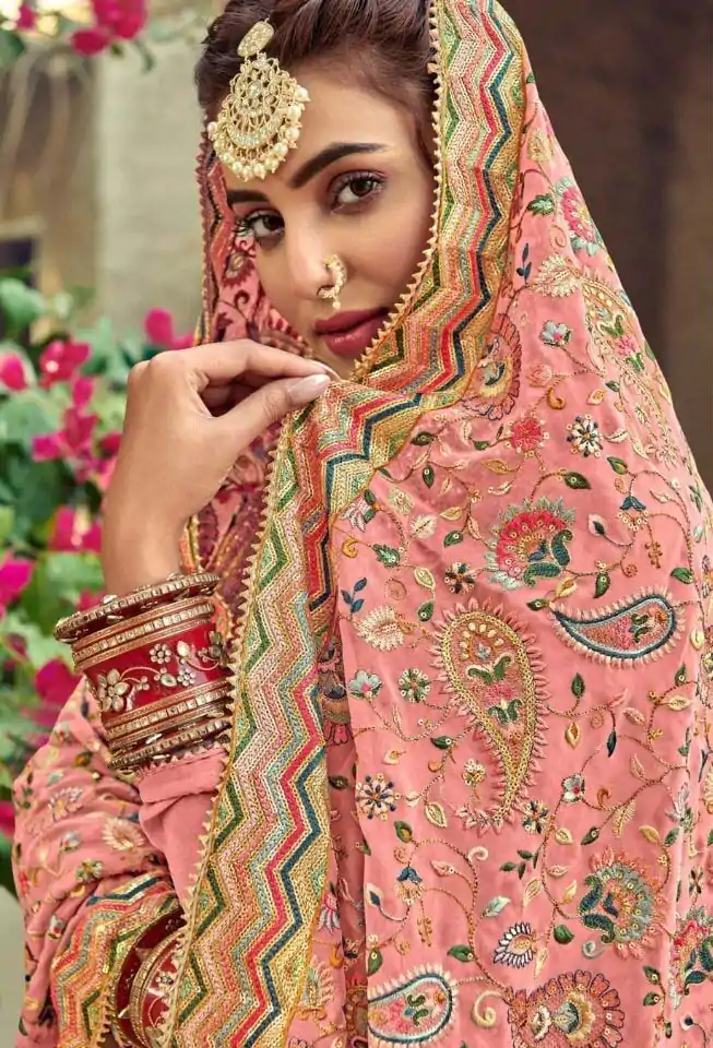 new-exclusive-peach-color-embroidery-work-sharara-suit