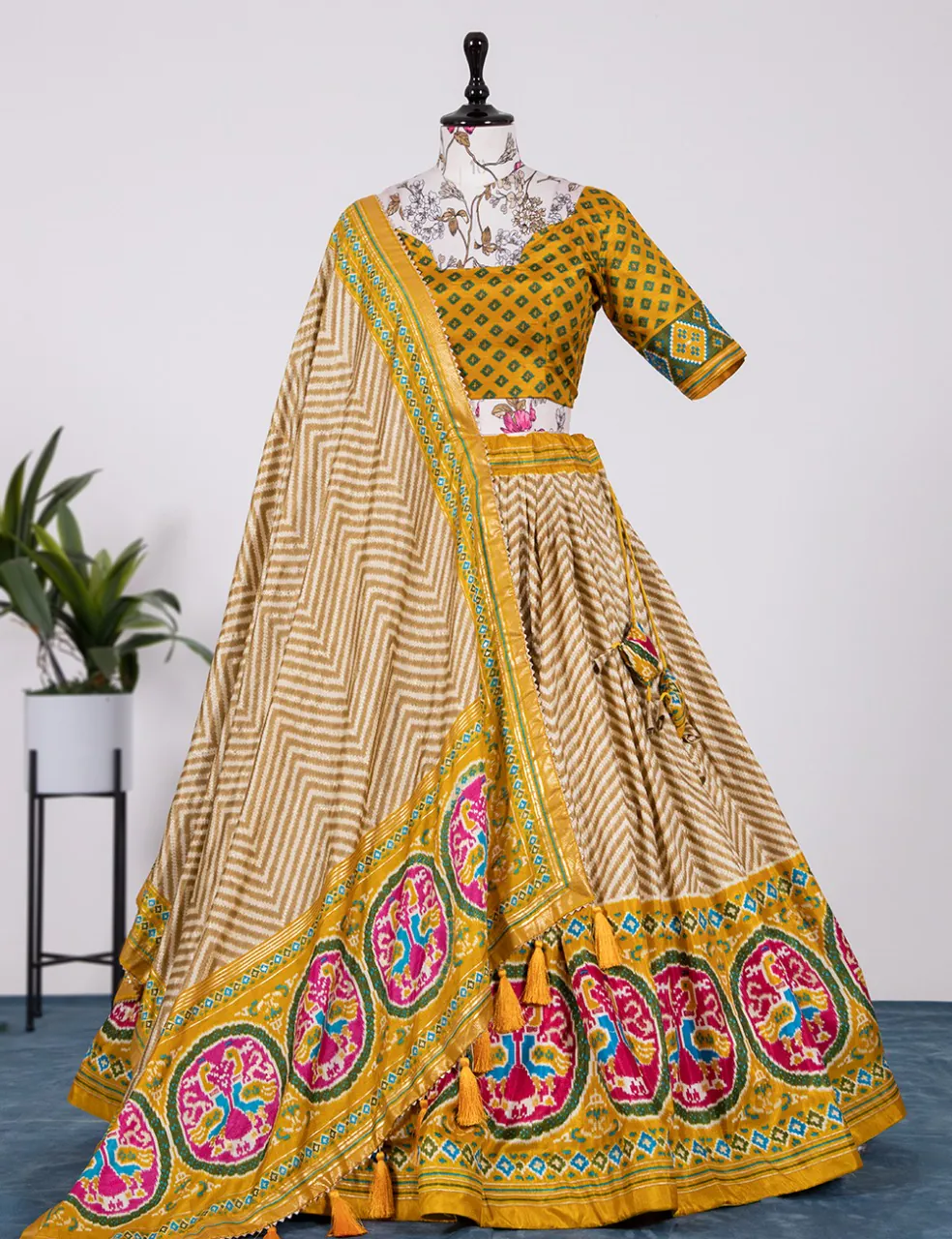 LNB1639 Yellow Color Lehenga : Dola Silk Blouse : Georgette Work : Foil Work Traditional Wear, Festive, Wedding, Events @2299/- | Lehenga, Bollywood Lehenga, Creative Lehenga, Designer Lehenga, Embroidered Lehenga, Party Wear Lehenga