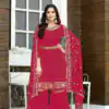 Mesmerizing Red color Georgette Embroidery Stone work Sharara Suit