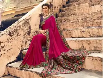 JR  TANVI Rani Pink Saree : Premium Sana Silk With Beautiful Jacquard Lace Blouse : Heavy Jacquard Fabrics  Daily, Casual, Festive @1549/- | Sarees, Bollywood Sarees, Creative Sarees, Designer Sarees, Embroidered Sarees, Ethnic Saree, Modern Digital sarees, Party Wear Sarees