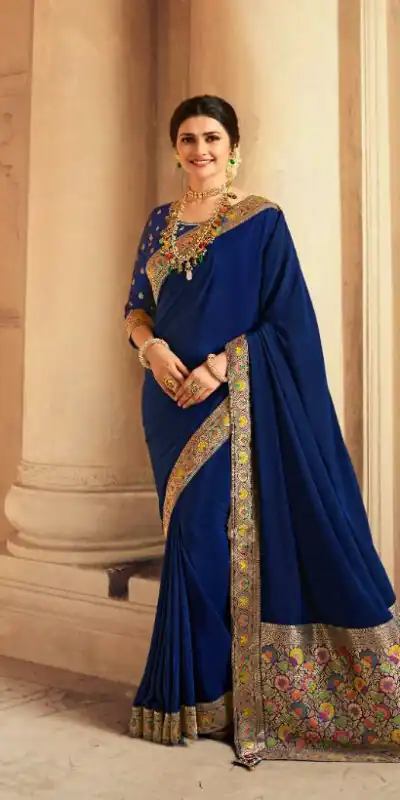 JR TANVI Royal Blue Saree : Premium Sana Silk With Beautiful Jacquard Lace Blouse : Heavy Jacquard Fabrics Daily, Casual, Festive @1549/- | Sarees, Bollywood Sarees, Creative Sarees, Designer Sarees, Embroidered Sarees, Ethnic Saree, Modern Digital sarees, Party Wear Sarees
