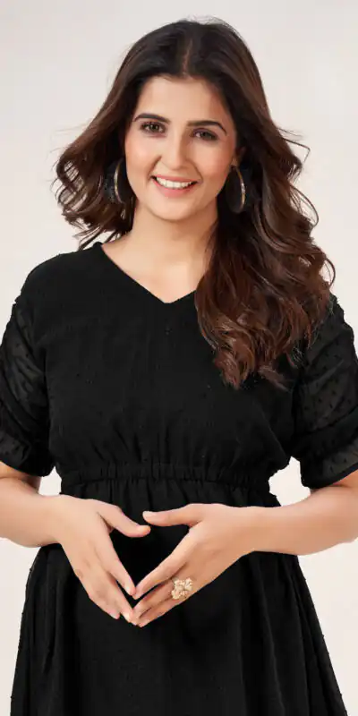 INLI Charming Black Color Heavy Georgette Butti Kurti Casual, Wedding, Party, Festive, Events Etc. Expected Delivery 4-6 Working Days @1299/- | Kurti, Bollywood Kurti, Creative Kurtis, Designer Kurti, Party Wear Kurti, Selfie Kurti