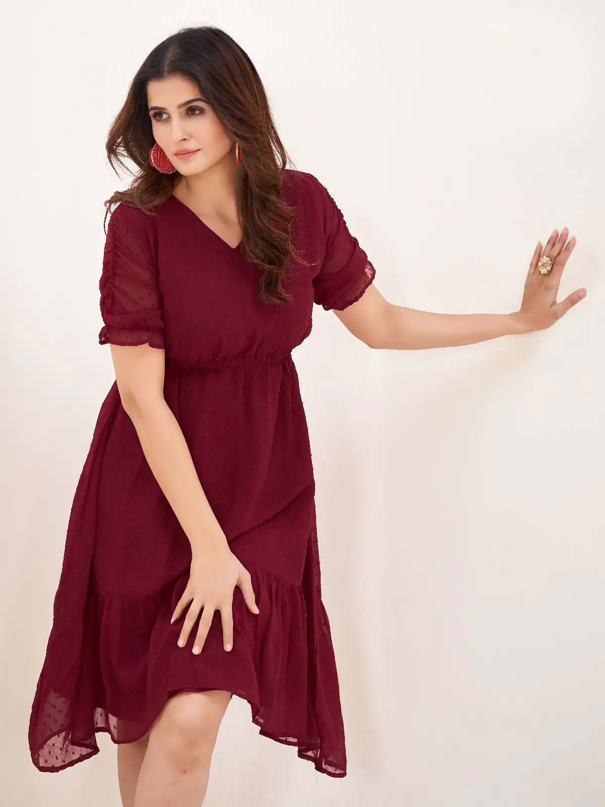 INLI Charming Red Color Heavy Georgette Butti Kurti Casual, Wedding, Party, Festive, Events Etc. Expected Delivery 4-6 Working Days @1299/- | Kurti, Bollywood Kurti, Creative Kurtis, Designer Kurti, Party Wear Kurti, Selfie Kurti