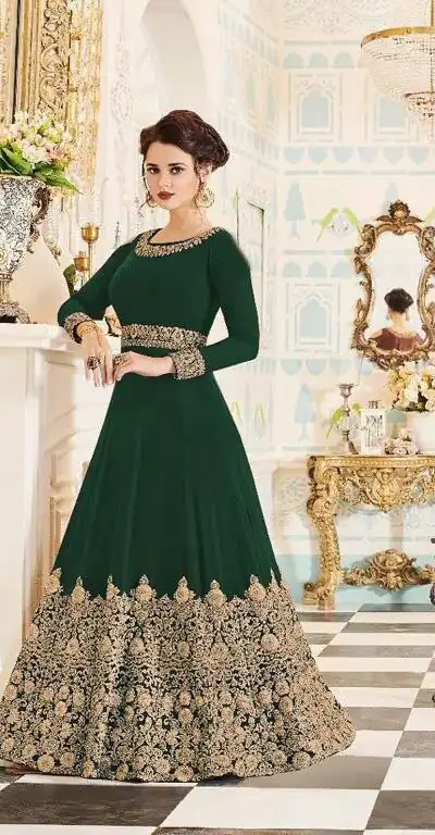 FC Veeda Green Color Georgette Coding Embroidery Stone Work Anarkali Suit Wedding, Party, Festive events, etc. Expected Delivery 4-6 Working Days @1999/ | Anarkali Suits, Bollywood Anarkali, Creative-Anarkali, Designer Anarkali, Embroidered Anarkali, Party Wear Anarkali