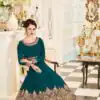 Aglow Peacock Green Georgette Coding Embroidery Anarkali Suit