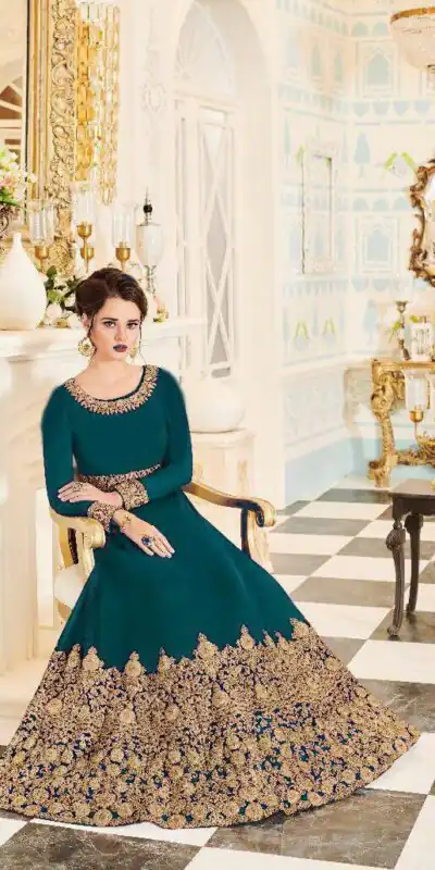 FC Veeda Peacock Green Color Georgette Coding Embroidery Stone Work Anarkali Suit Wedding, Party, Festive events . Expected Delivery 4-6 Working Days @1999/ | Anarkali Suits, Bollywood Anarkali, Creative-Anarkali, Designer Anarkali, Embroidered Anarkali, Party Wear Anarkali