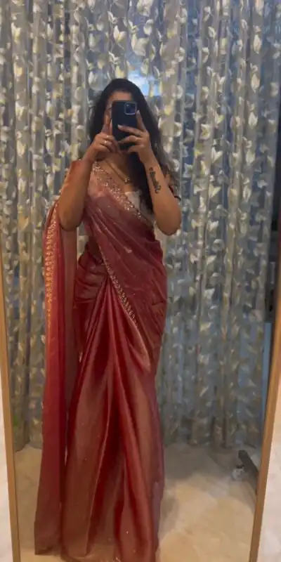 KD 459 Peach Color Jimmy choo Thread Sequence Work Saree Casual, Party, Wedding, Festive, Events Etc.  Expected Delivery  4-6 Working Days @1750/- Only | Sarees, Bollywood Sarees, Creative Sarees, Designer Sarees, Embroidered Sarees, Ethnic Saree, Modern Digital sarees, Party Wear Sarees