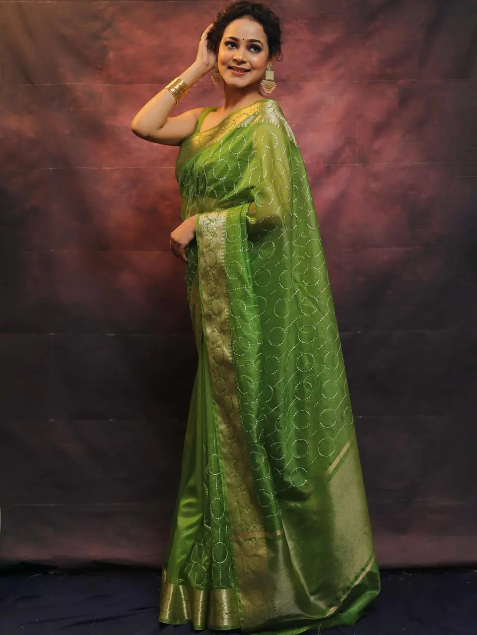 MS 438 Green Color Nylon Organza Jacquard Multi Embroidered Saree Casual, Party Wear, Wedding, Events, Etc. Expected Delivery 4-6 Working Days 1599/- | Sarees, Bollywood Sarees, Creative Sarees, Designer Sarees, Embroidered Sarees, Ethnic Saree, Modern Digital sarees, Party Wear Sarees