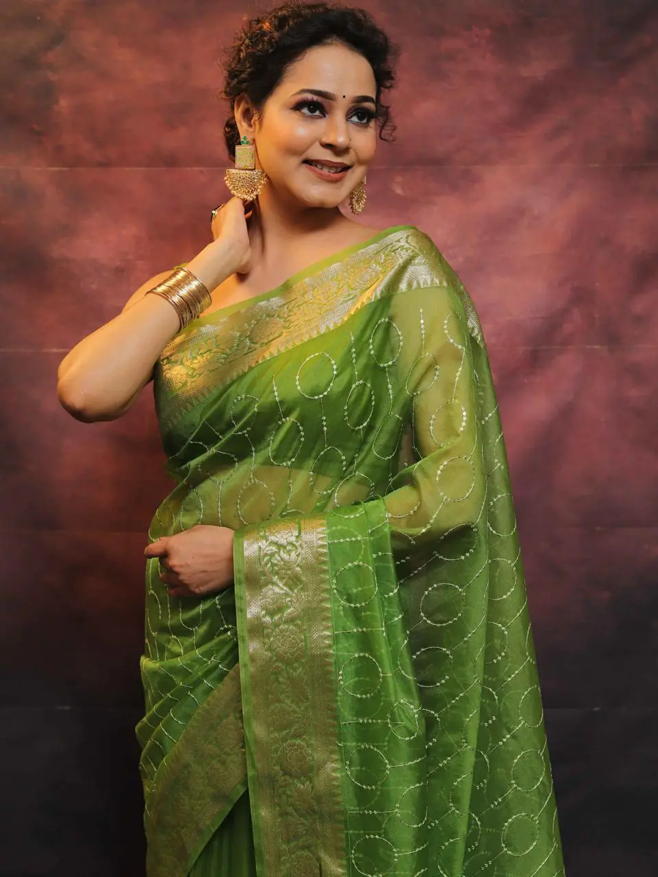 MS 438 Green Color Nylon Organza Jacquard Multi Embroidered Saree Casual, Party Wear, Wedding, Events, Etc. Expected Delivery 4-6 Working Days 1599/- | Sarees, Bollywood Sarees, Creative Sarees, Designer Sarees, Embroidered Sarees, Ethnic Saree, Modern Digital sarees, Party Wear Sarees