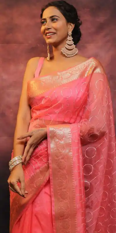 MS 438 Red Color Nylon Organza Jacquard Multi Embroidered Saree Casual, Party Wear, Wedding, Events, Etc. Expected Delivery 4-6 Working Days 1599/- | Sarees, Bollywood Sarees, Creative Sarees, Designer Sarees, Embroidered Sarees, Ethnic Saree, Modern Digital sarees, Party Wear Sarees