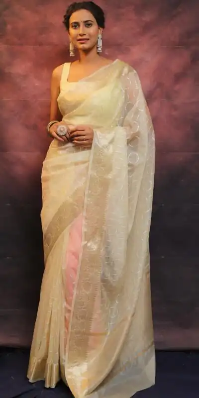 MS 438 White Color Nylon Organza Jacquard Multi Embroidered Saree Casual, Party Wear, Wedding, Events, Etc. Expected Delivery 4-6 Working Days 1599/- | Sarees, Bollywood Sarees, Creative Sarees, Designer Sarees, Embroidered Sarees, Ethnic Saree, Modern Digital sarees, Party Wear Sarees
