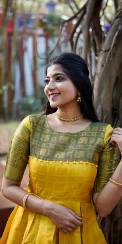 YNF5311 Yellow Color Kanjivaram Silk Zari Weaving Work Gown Casual, Wedding, Festive, Events, Designer Party Wear,  Expected Delivery 4-6 Working Days @1699 | Gowns, Bollywood Gowns, Creative Gowns, Designer Gowns, Embroidered Gowns, Party Wear Gowns