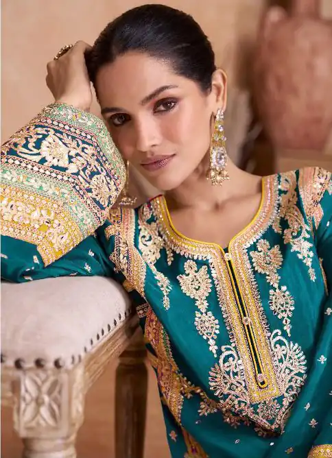  FC 7406 Blue Color Chinon Coding Embroidery Anarkali Suit Wedding, Party, Festive events, etc. Expected Delivery  4-6 Working Days @2849/ | Jump Suits, Salwar suit, Designer Suits, Casual Suits, Creative suits, Palazzo Suits, Party Wear Suits