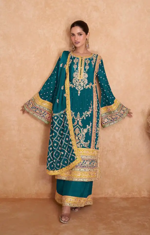  FC 7406 Blue Color Chinon Coding Embroidery Anarkali Suit Wedding, Party, Festive events, etc. Expected Delivery  4-6 Working Days @2849/ | Jump Suits, Salwar suit, Designer Suits, Casual Suits, Creative suits, Palazzo Suits, Party Wear Suits