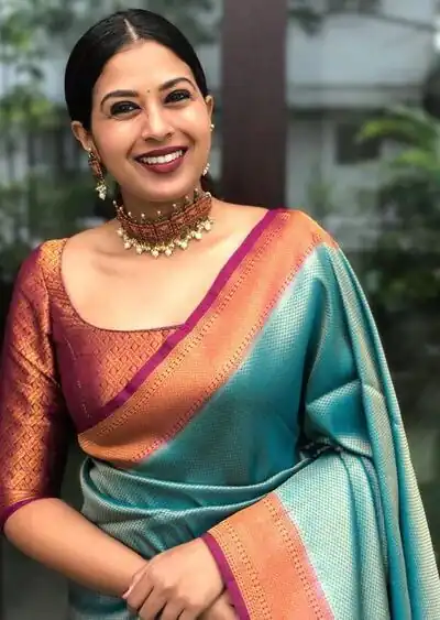 KP 4051 Blue Color Soft Lichi Silk Cloth Rich Pallu All Over Saree Events Casual, Wedding, Festive, Events . Expected Delivery  4-6 Working Days @1399/- | Sarees, Bollywood Sarees, Creative Sarees, Designer Sarees, Embroidered Sarees, Ethnic Saree, Modern Digital sarees, Party Wear Sarees