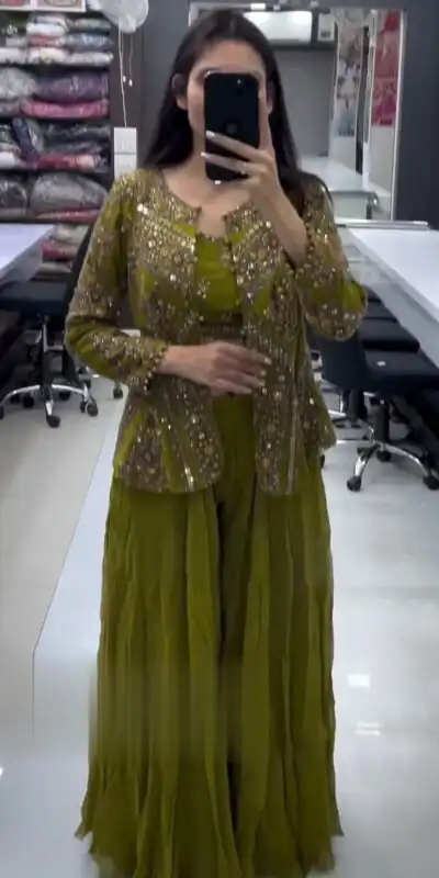 RTC 5651 Green Color Foix Georgette Thread Sequence Salwar Suit Casual, Wedding, Party, Festive, Events Etc. Expected Delivery 4-6 Working Days @2149/- | Jump Suits, Salwar suit, Designer Suits, Casual Suits, Creative suits, Palazzo Suits, Party Wear Suits, Patiala Suits, Straight Suits