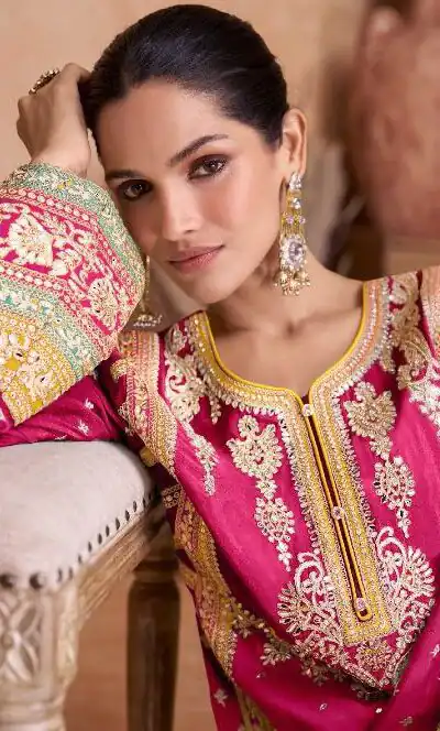 FC 7406 Pink Color Chinon Coding Embroidery Anarkali Suit Wedding, Party, Festive events, etc. Expected Delivery  4-6 Working Days @2849/ | Jump Suits, Salwar suit, Designer Suits, Casual Suits, Creative suits, Palazzo Suits, Party Wear Suits