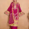 Beautiful Pink Color Chinon Coding Embroidery Salwar Suit
