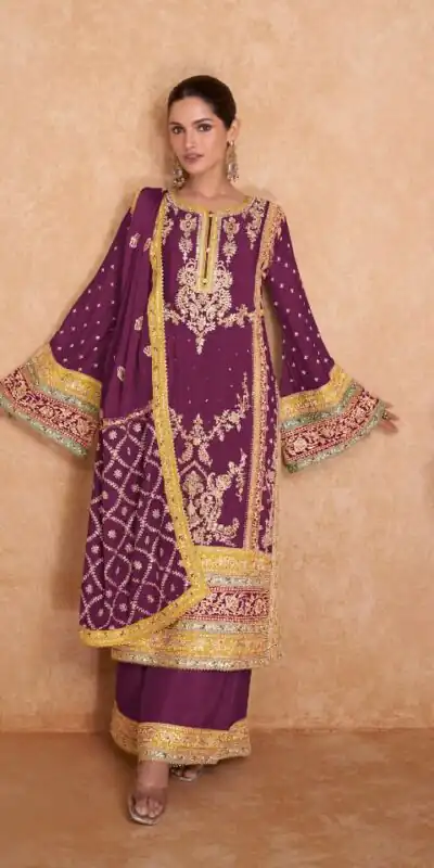 FC 7406 Purple Color Chinon Coding Embroidery Anarkali Suit Wedding, Party, Festive events, etc. Expected Delivery 4-6 Working Days @2849/ | Jump Suits, Salwar suit, Designer Suits, Casual Suits, Creative suits, Palazzo Suits, Party Wear Suits