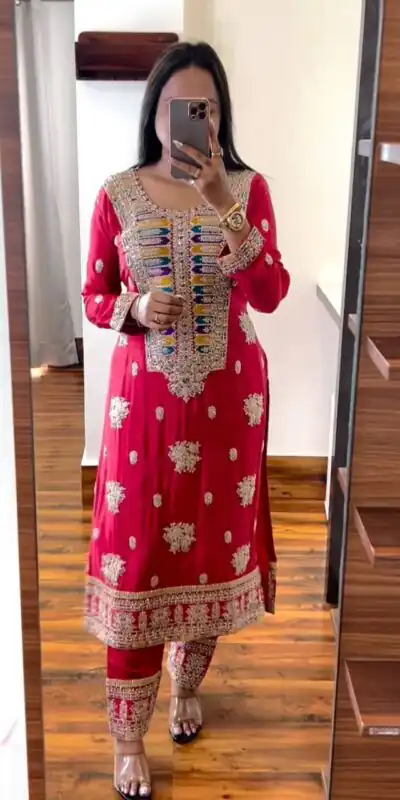  ZSR 3062 Red Color Malty Thread Embroidery Sequence Work Salwar Suit Casual, Wedding, Festive, Events Expected Delivery 4-6 Working Days @2099/- | Jump Suits, Salwar suit, Designer Suits, Casual Suits, Creative suits, Palazzo Suits, Party Wear Suits, Patiala Suits, Straight Suits