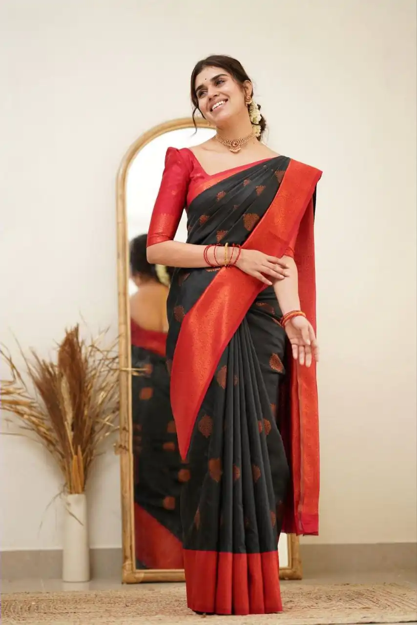 DDF 115 Black Color Soft Lichi Silk Ordinary Design Rich Pallu Saree Casual, Party Wear, Events, Festivals Etc. Expected Delivery 4-6 Working Days 1499/ | Sarees, Bollywood Sarees, Creative Sarees, Designer Sarees, Embroidered Sarees, Ethnic Saree, Modern Digital sarees, Party Wear Sarees