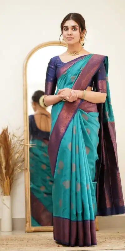 DDF 115 Blue Color Soft Lichi Silk Ordinary Design Rich Pallu Saree Casual, Party Wear, Events, Festivals Etc. Expected Delivery 4-6 Working Days 1499/ | Sarees, Bollywood Sarees, Creative Sarees, Designer Sarees, Embroidered Sarees, Ethnic Saree, Modern Digital sarees, Party Wear Sarees