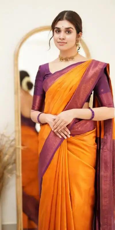 DDF 115 Orange Color Soft Lichi Silk Ordinary Design Rich Pallu Saree Casual, Party Wear, Events, Festivals Etc. Expected Delivery 4-6 Working Days 1499/ | Sarees, Bollywood Sarees, Creative Sarees, Designer Sarees, Embroidered Sarees, Ethnic Saree, Modern Digital sarees, Party Wear Sarees