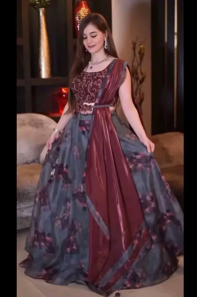 LG 362 Grey Lehenga : Organza Printed Embroidery Lehenga Choli Traditional Wear, Festive, Wedding, Events   Expected Delivery 4-6 Working Days @1999/- | Lehenga, Bollywood Lehenga, Creative Lehenga, Designer Lehenga, Embroidered Lehenga, Party Wear Lehenga