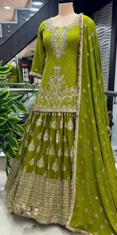 NSR 806 Pista Green Color Pure Chinnon Silk Embroidery Lehenga Choli Casual, Party Festive, Events Etc. Expected Delivery 4-6 Working Days @2199/- | Lehenga, Bollywood Lehenga, Creative Lehenga, Designer Lehenga, Embroidered Lehenga, Party Wear Lehenga, Straight Suits