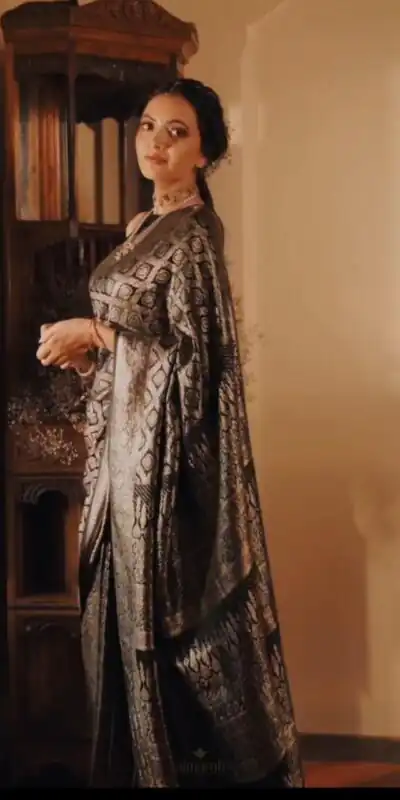 KP 5070 Black Color Soft Lichi Silk Cloth Rich Pallu All Over Saree Events Casual, Wedding, Festive, Events . Expected Delivery  4-6 Working Days @1399/- | Sarees, Bollywood Sarees, Creative Sarees, Designer Sarees, Embroidered Sarees, Ethnic Saree, Modern Digital sarees, Party Wear Sarees