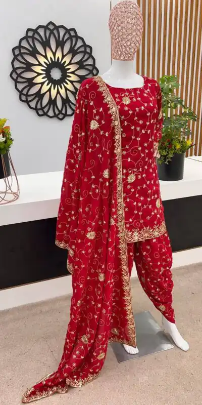 SSR 457 Red Vichitra Silk Embroidery Sequence Work Sleeve Dhoti Stael Sharara Suit Wedding, Party, Festive, Events Expected Delivery 4-6 Working Days @2199/- | Salwar suit, Designer Suits, Casual Suits, Creative suits, Palazzo Suits, Party Wear Suits, Straight Suits