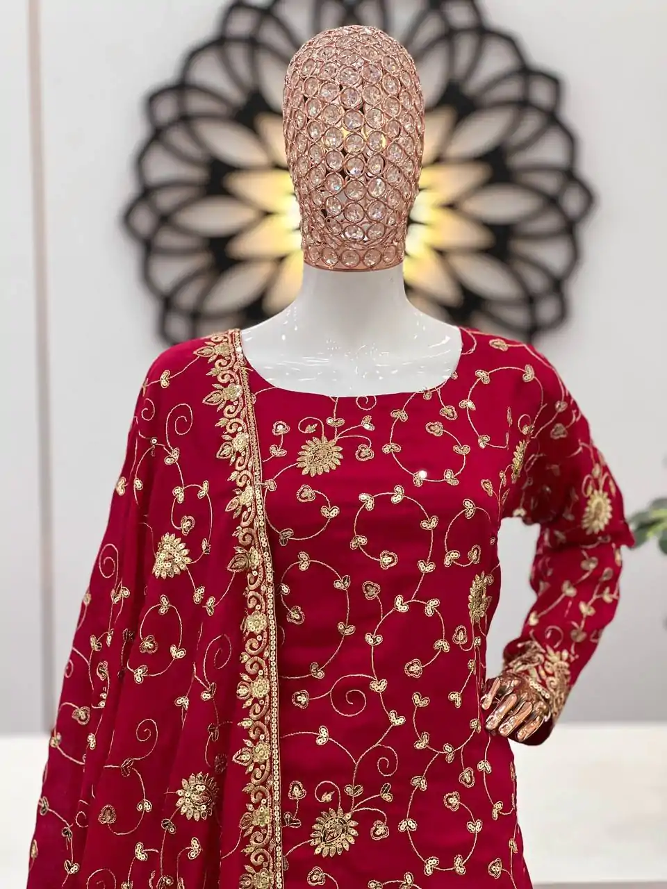 SSR 457 Red Vichitra Silk Embroidery Sequence Work Sleeve Dhoti Stael Sharara Suit Wedding, Party, Festive, Events Expected Delivery 4-6 Working Days @2199/- | Salwar suit, Designer Suits, Casual Suits, Creative suits, Palazzo Suits, Party Wear Suits, Straight Suits