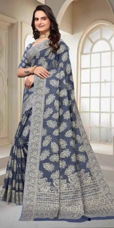 DDH Chikankari Blue Color Chikankari Cotton Line Work Saree Events Casual, Wedding, Festive, Events Etc. Expected Delivery  4-6 Working Days @1749 /- | Sarees, Bollywood Sarees, Creative Sarees, Designer Sarees, Embroidered Sarees, Ethnic Saree, Modern Digital sarees, Party Wear Sarees