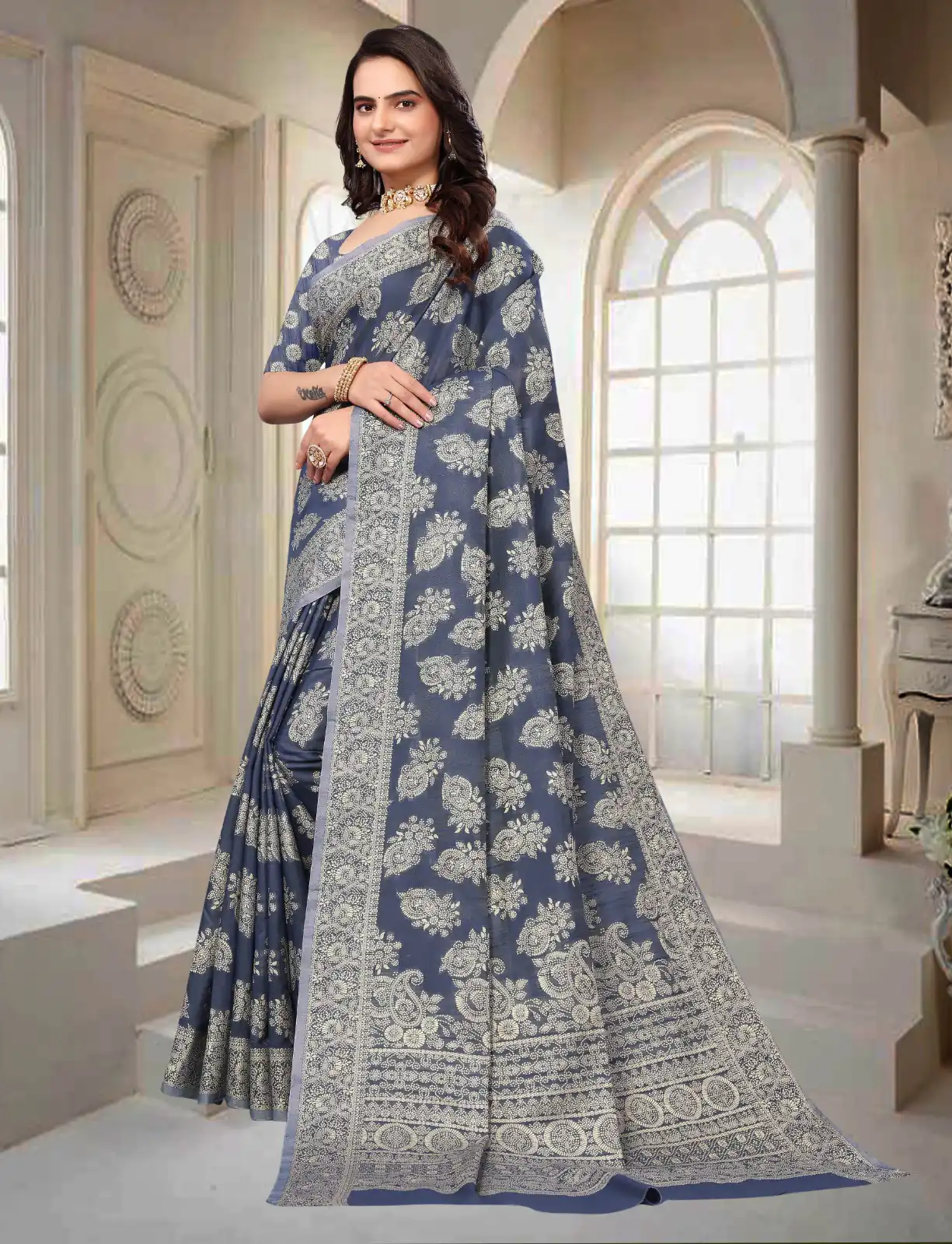DDH Chikankari Blue Color Chikankari Cotton Line Work Saree Events Casual, Wedding, Festive, Events Etc. Expected Delivery  4-6 Working Days @1749 /- | Sarees, Bollywood Sarees, Creative Sarees, Designer Sarees, Embroidered Sarees, Ethnic Saree, Modern Digital sarees, Party Wear Sarees