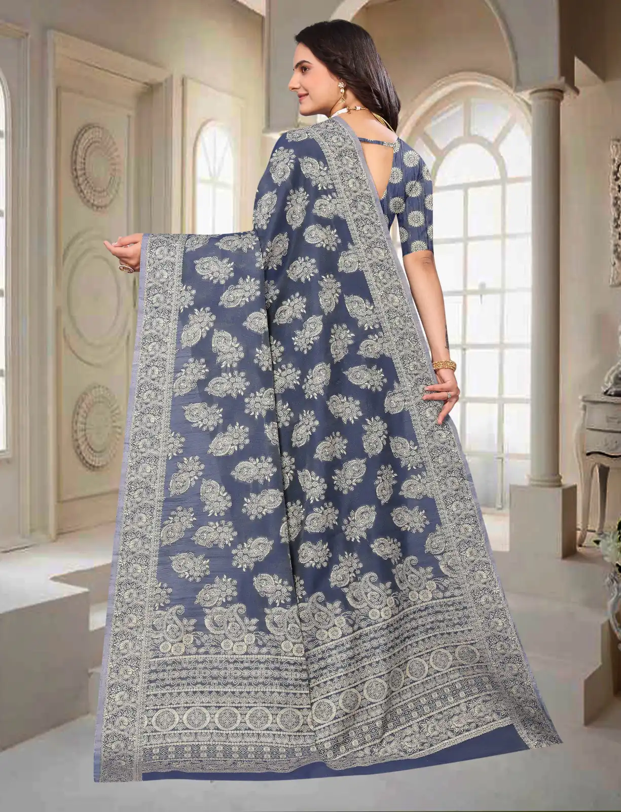 DDH Chikankari Blue Color Chikankari Cotton Line Work Saree Events Casual, Wedding, Festive, Events Etc. Expected Delivery  4-6 Working Days @1749 /- | Sarees, Bollywood Sarees, Creative Sarees, Designer Sarees, Embroidered Sarees, Ethnic Saree, Modern Digital sarees, Party Wear Sarees
