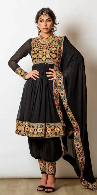KD 1281 Black Color Faux Georgette Coding With Real Mirror Salwar Suit Casual, Party, Festive, Events Wedding Etc.  Expected Delivery 4-6 Working Days @2199/ | Salwar suit, Designer Suits, Casual Suits, Creative suits, Palazzo Suits, Party Wear Suits, Straight Suits