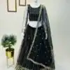 Cute Black Color Soft Net Embroidery Sequins Lehenga Choli