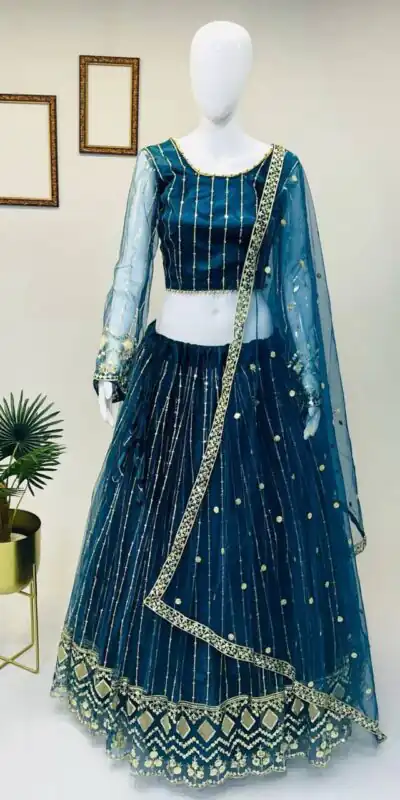 RC 237 Royal Blue Color Heavy Soft Net Embroidery Sequins Lehenga Choli Casual, Party Wedding, Festive, Events Etc. Delivery  4-6 Working Days 1899/- | Lehenga, Bollywood Lehenga, Creative Lehenga, Designer Lehenga, Embroidered Lehenga, Party Wear Lehenga