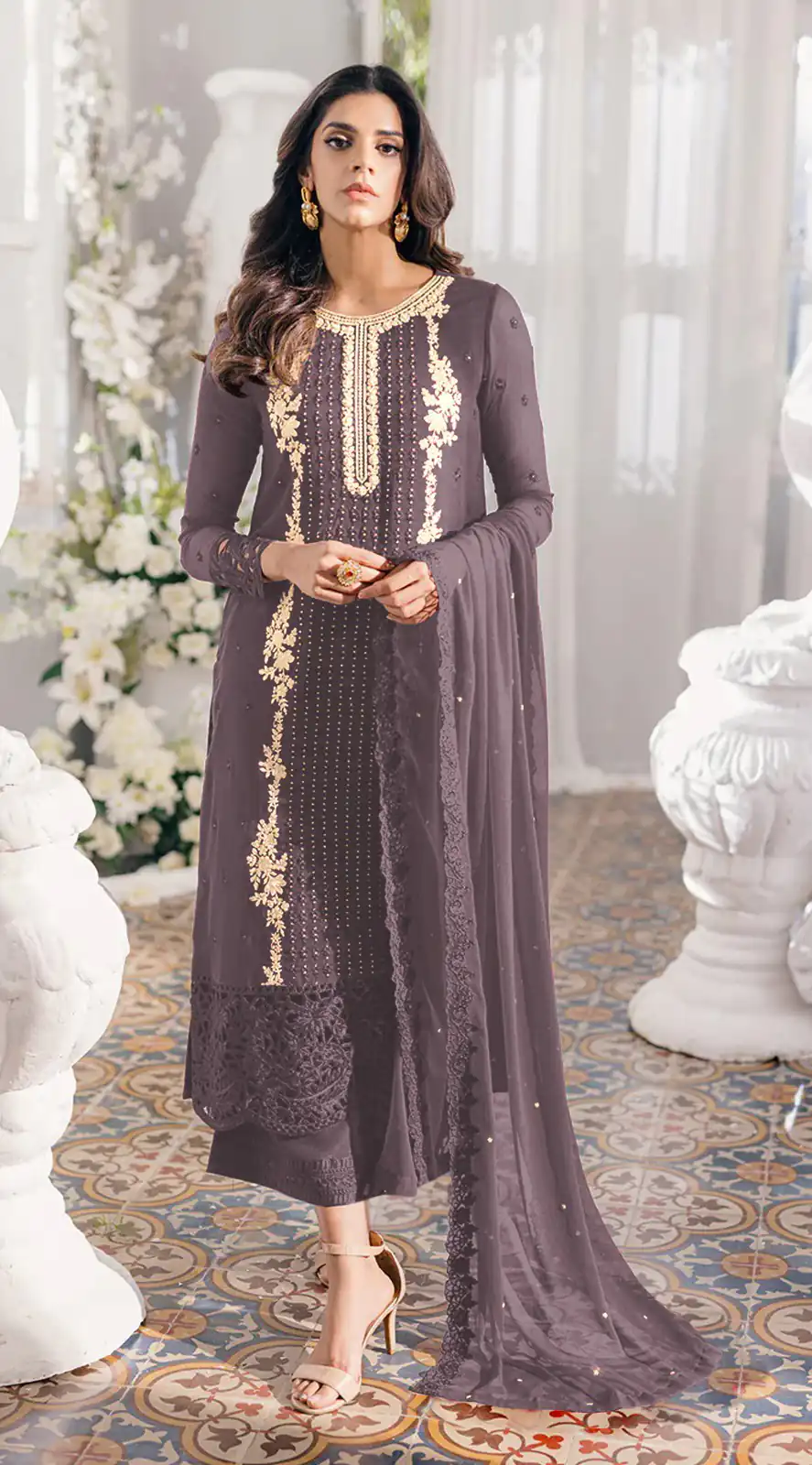 FC Mariya 1032 Coffee Heavy Georgette Embroidery Anarkali Suit Wedding, Party, Festive events, etc. Expected Delivery 4-6 Working Days @1949/- Only | Anarkali Suits, Bollywood Anarkali, Creative-Anarkali, Designer Anarkali, Embroidered Anarkali, Party Wear Anarkali