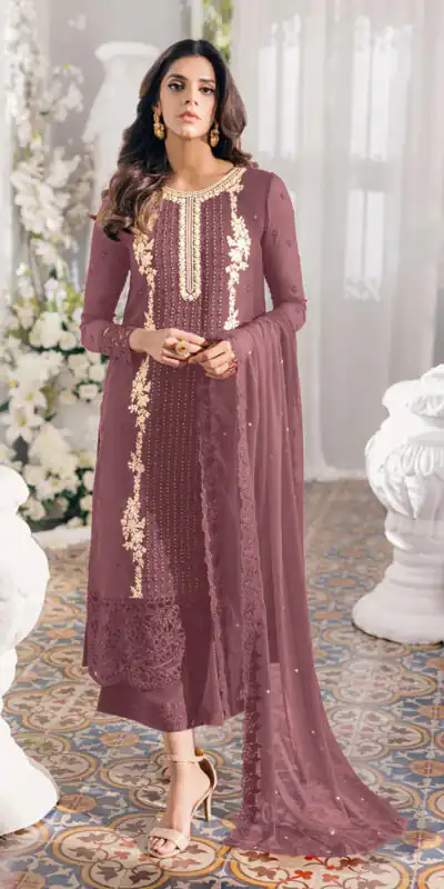FC Mariya 1032 Onion Heavy Georgette Embroidery Anarkali Suit Wedding, Party, Festive events, etc. Expected Delivery  4-6 Working Days @1949/- Only | Anarkali Suits, Bollywood Anarkali, Creative-Anarkali, Designer Anarkali, Embroidered Anarkali, Party Wear Anarkali