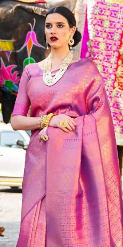 KP 5054  Pink Color Soft Lichi Silk Jacquard Rich Pallu Saree Casual, Party Wear, Wedding, Events Etc. Expected Delivery 4-6 Working Days @1349/- | Sarees, Bollywood Sarees, Creative Sarees, Designer Sarees, Embroidered Sarees, Ethnic Saree, Modern Digital sarees, Party Wear Sarees