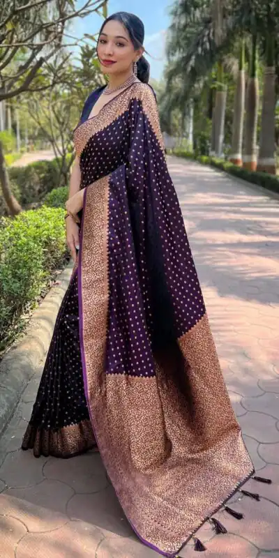 MS 436 Purple Color Soft Lichi Silk Border And Rich Pallu Saree Casual, Party Wear, Wedding, Events, Etc. Expected Delivery 4-6 Working Days 1399/- | Sarees, Bollywood Sarees, Creative Sarees, Designer Sarees, Embroidered Sarees, Ethnic Saree, Modern Digital sarees, Party Wear Sarees