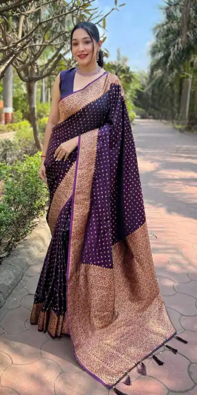 MS 436 Purple Color Soft Lichi Silk Border And Rich Pallu Saree Casual, Party Wear, Wedding, Events, Etc. Expected Delivery 4-6 Working Days 1399/- | Sarees, Bollywood Sarees, Creative Sarees, Designer Sarees, Embroidered Sarees, Ethnic Saree, Modern Digital sarees, Party Wear Sarees