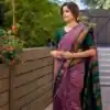 Purple Soft Silk Saree with Pallu Work