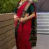 Red Soft Silk Saree with Pallu Work