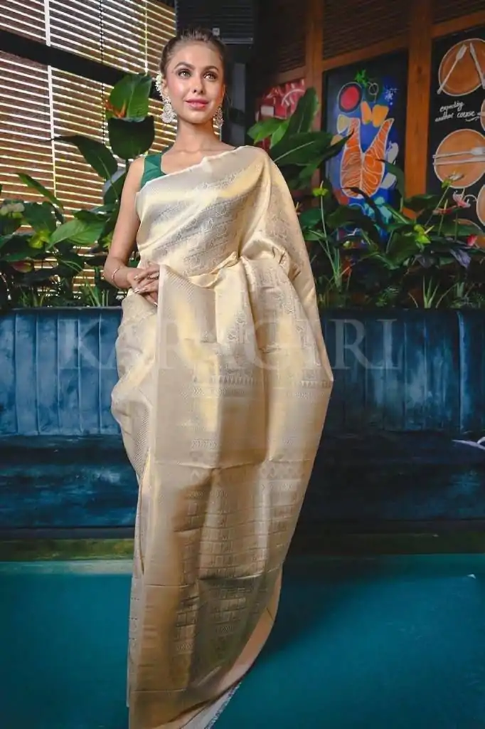 KP 5054  White Color Soft Lichi Silk Jacquard Rich Pallu Saree Casual, Party Wear, Wedding, Events Etc. Expected Delivery 4-6 Working Days @1349/- | Sarees, Bollywood Sarees, Creative Sarees, Designer Sarees, Embroidered Sarees, Ethnic Saree, Modern Digital sarees, Party Wear Sarees