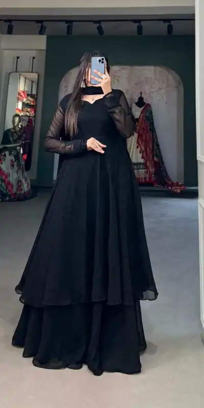 YNF3502 Black Color Georgette Plain Top Plain Plaza And Dupatta Casual, Wedding, Party, Festive, Events Etc.  Expected Delivery  4-6 Working Days @1999/- | Jump Suits, Salwar suit, Designer Suits, Casual Suits, Creative suits, Palazzo Suits, Party Wear Suits, Patiala Suits, Straight Suits
